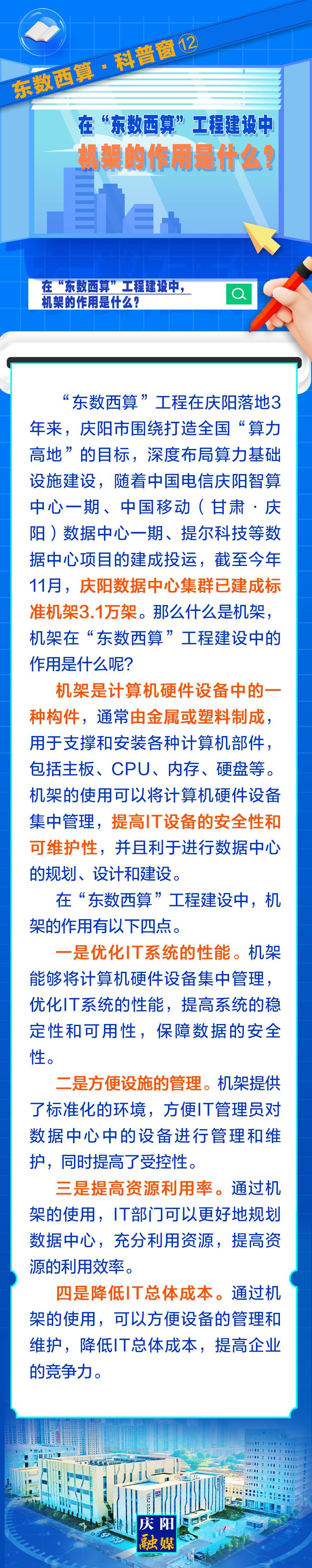 東數(shù)西算·科普窗⑿｜在“東數(shù)西算”工程建設(shè)中，機架的作用是什么？