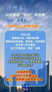 【V視】好消息！以舊換新“國補”將持續(xù)，中央資金將分批下達